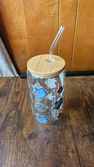 Vaso Vox Hazbin Hotel con tapa bambú