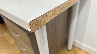 Escritorio blanco 183x63cm con cajonera