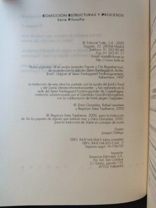 Escritos de Soren Kierkegaard de los papeles de...