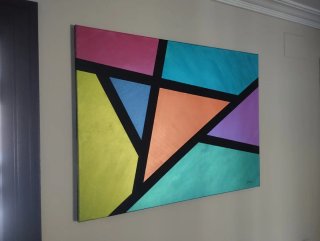 Cuadro abstracto moderno artista local