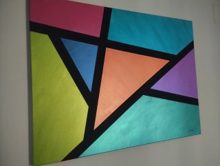 Cuadro abstracto moderno artista local