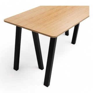 Mesa de Comedor 150x77cm - bambú y negro