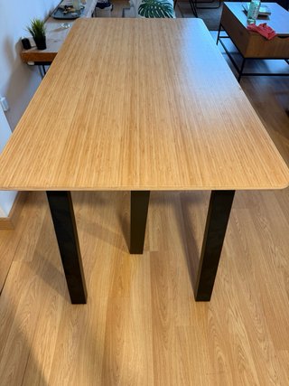 Mesa de Comedor 150x77cm - bambú y negro