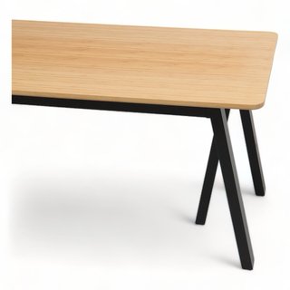 Mesa de Comedor 150x77cm - bambú y negro