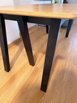 Mesa de Comedor 150x77cm - bambú y negro