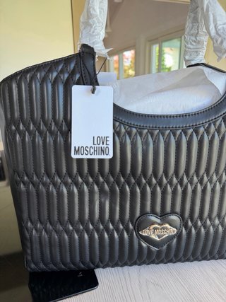 Borsa Love Moschino nera trapuntata cuore