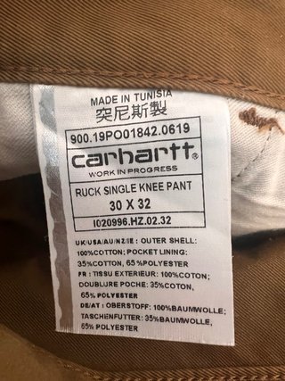 Pantalón Carhartt Ruck Single knee pant, 30x32