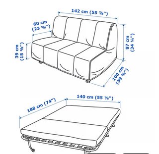 Divano letto pieghevole Lycksele Lovas Ikea Grigio
