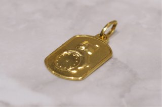 MEDALLA OSO-RELOJ, ORO 18K/1.8g