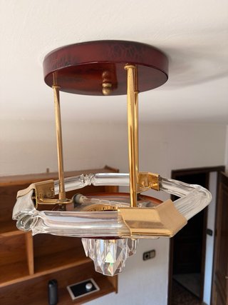 Lámpara de techo madera y cristal
