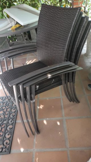 Sillas de exterior apilables, pack 4 unidades