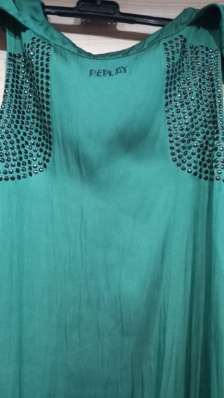 Vestido Replay Seda Verde