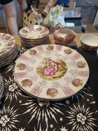 Vajilla Vintage Romántica Porcelana