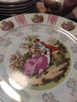 Vajilla Vintage Romántica Porcelana