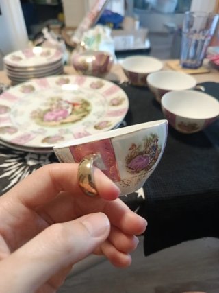 Vajilla Vintage Romántica Porcelana