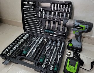 PACK MALETIN HERRAMIENTAS + PIEZAS PISTOLA IMPACTO