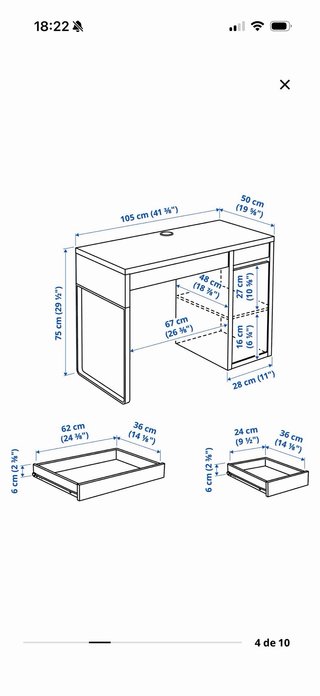 Escritorio Ikea MICKE Blanco