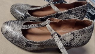 Zapatos DI FONTANA T-Strap Serpiente Beige/Gris