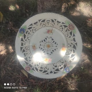 Frutero vintage porcelana flores