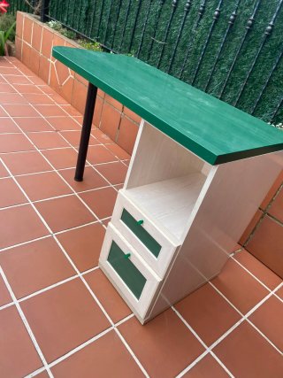 Escritorio verde con cajones + estructura cama 90