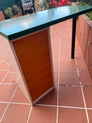 Escritorio verde con cajones + estructura cama 90