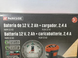 Lote 2 Baterías 2Ah y 2 Cargadores PARKSIDE 12V