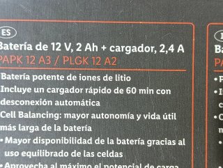 Lote 2 Baterías 2Ah y 2 Cargadores PARKSIDE 12V