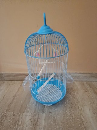 Jaula para pájaros azul