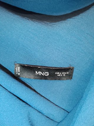 Vestido Mango Azul Petróleo Talla L