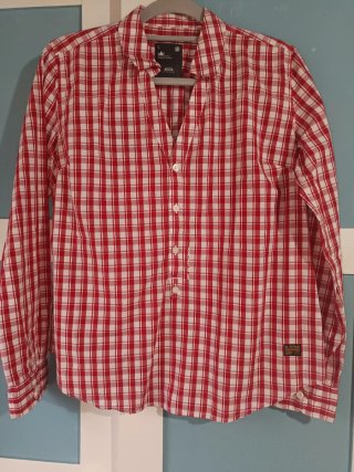 Camisa G-Star RAW cuadros roja y blanca Talla L