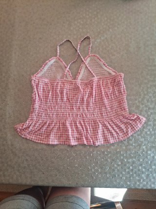 Blusa de tirantes cuadros rosa