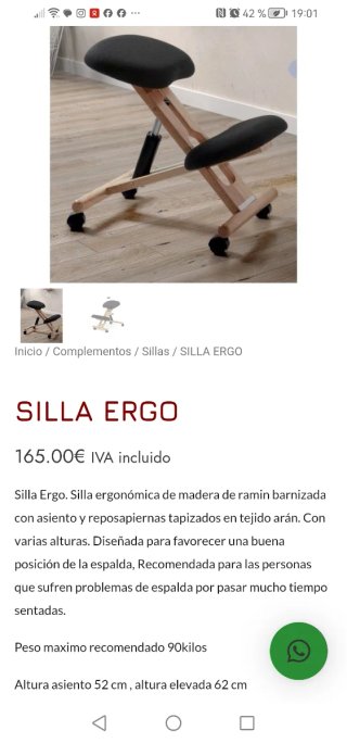 Silla Ergonómica Negra y Madera