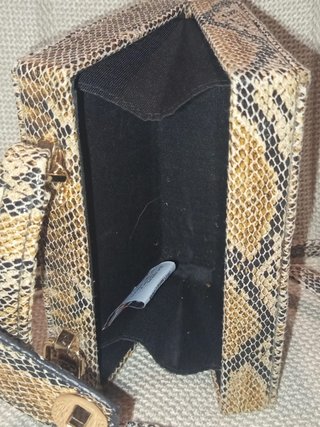 Bolso rígido Tantrend serpiente beige/marrón