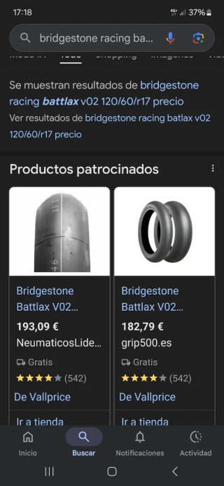 Neumático Bridgestone Slick Racing V2 120/60/17