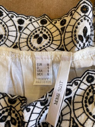 Blusa Mango Algodón Bordada Talla M