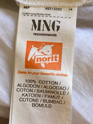 Blusa Mango Algodón Bordada Talla M