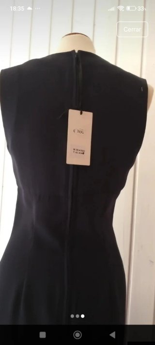 Vestido recto marino botones