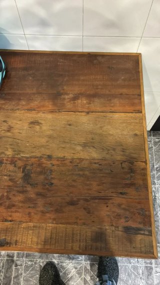 ​Mesa Industrial de Madera Maciza y Hierro