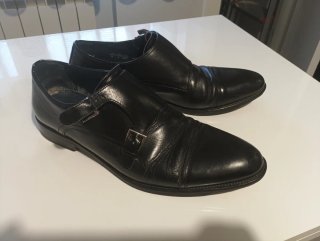 Zapatos de vestir doble hebilla negros