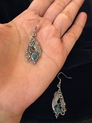 Pendientes Vintage Bohemio Azul Plata
