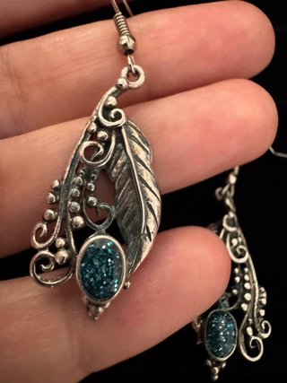 Pendientes Vintage Bohemio Azul Plata