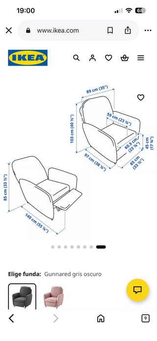 Sillón relax reclinable EKOLDSUND IKEA