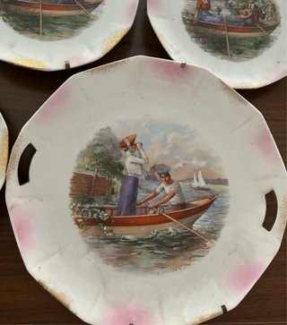 Set 5 Piatti Decorativi con Scena Nautica