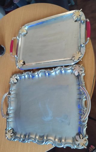 2 Bandejas Vintage Plateadas