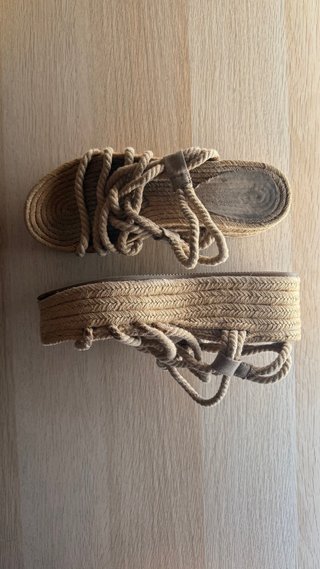 Lote 5 sandalias cuña y plataforma