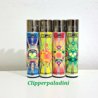 Set 4 Accendini Clipper Design Teschio e Fiori