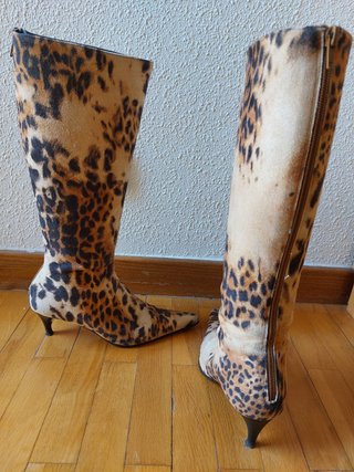 Botas de potro con estampado de leopardo
