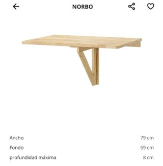 Mesa plegable Ikea Norbo madera