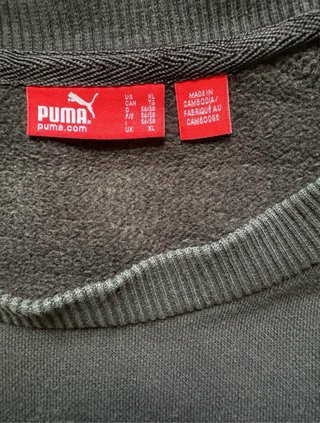 Sudadera Puma Vintage Negra Big Logo Talla XL