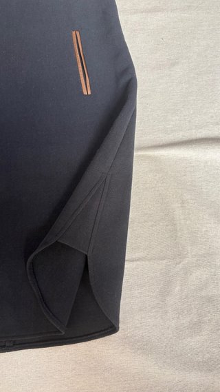 Vestido Massimo Dutti Negro con Detalles Marrones